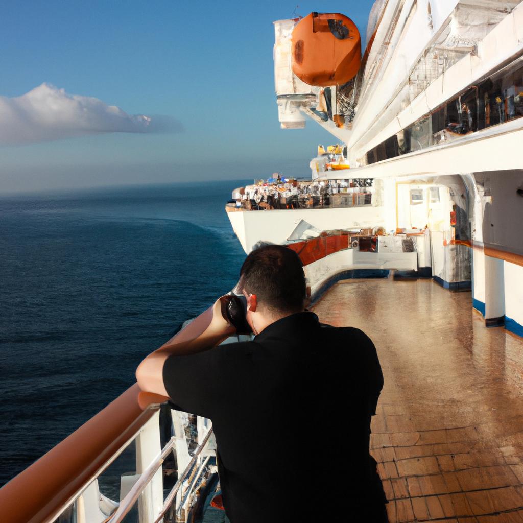 Person enjoying cruise ship activities