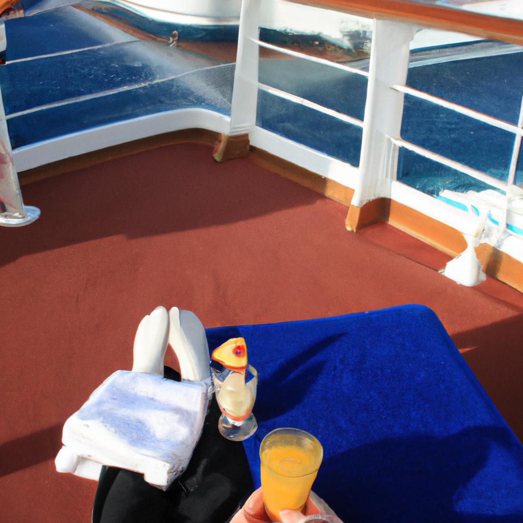 Person enjoying cruise ship amenities