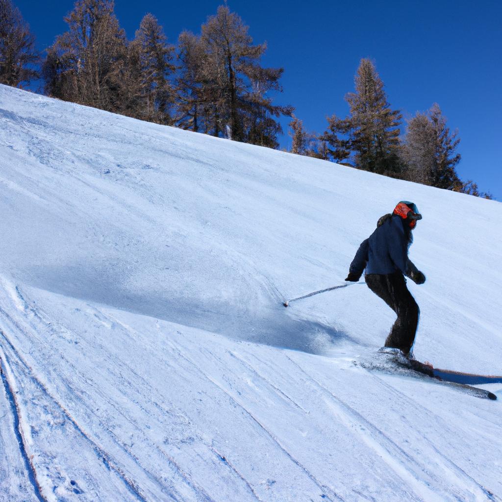 Person skiing down a slope