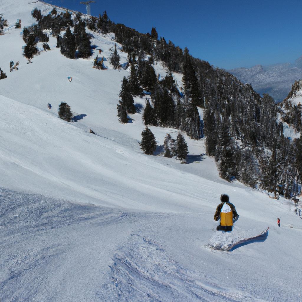 Person skiing down a mountain